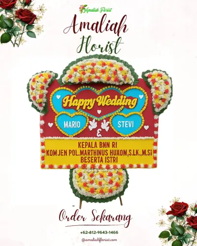Karangan Papan Bunga Pernikahan di Naluk